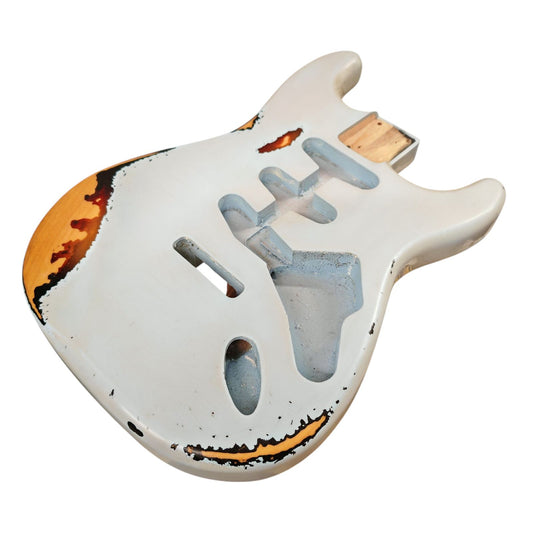 NITRO Relic Sonic Blue over sunburst Alder S-Style guitar body