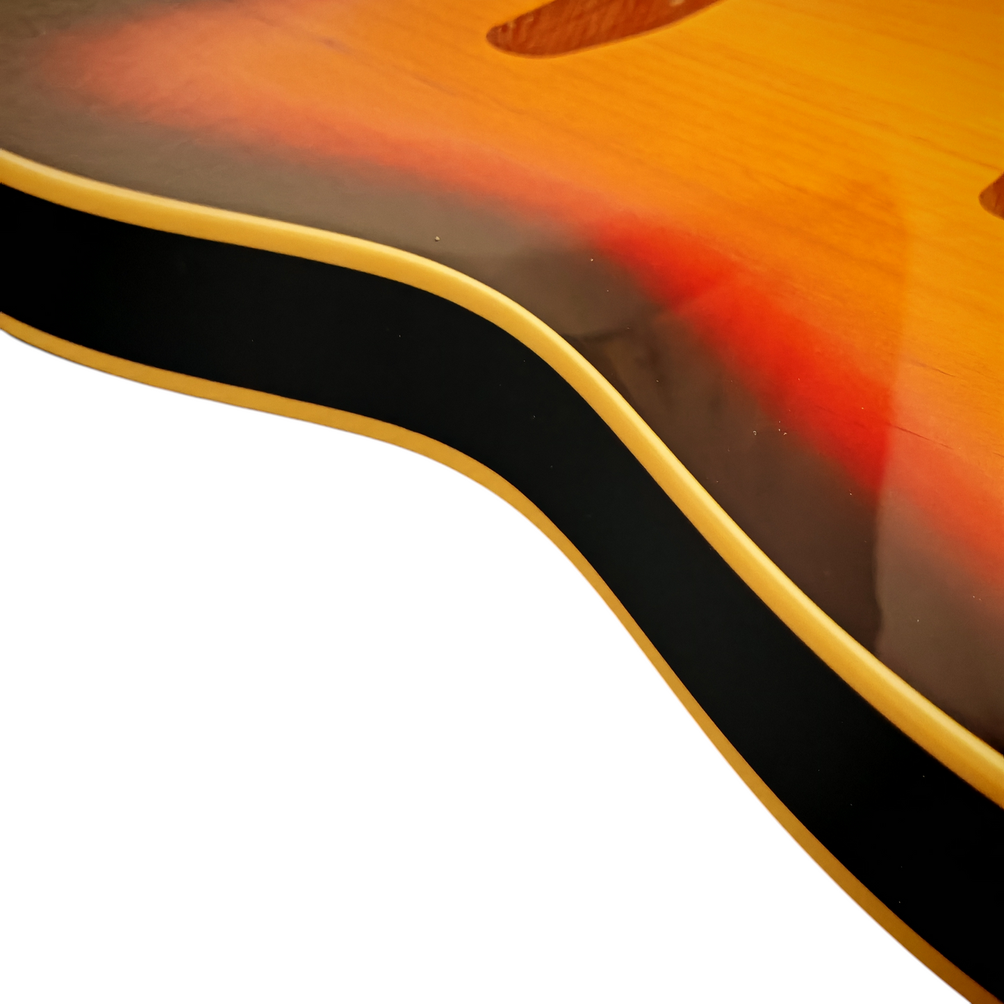 Sunburst (three tone) T-Style body - Double cream binding
