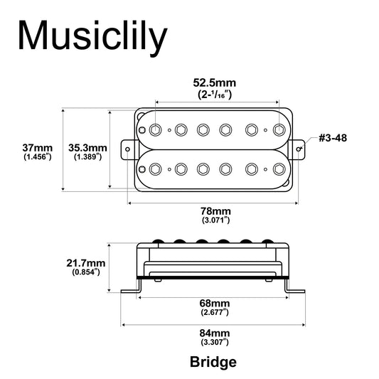 Artec HIVB Invader Style Uncovered Adjustable Hexagonal Poles Ceramic Humbucker Electric Guitar Bridge Pickup 16.8K