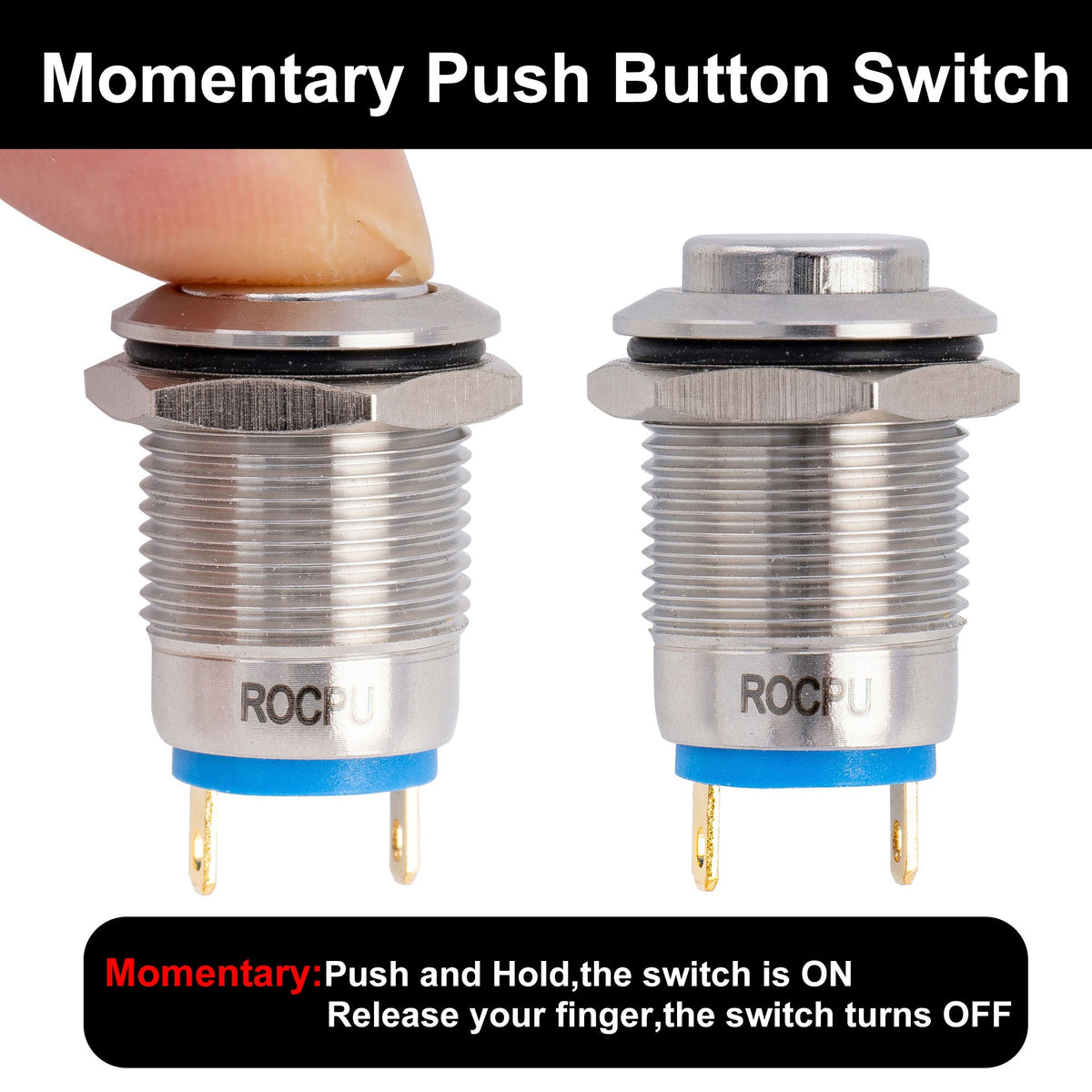 Musiclily Pro nerezový kill switch 12 mm (1/2") s okamžitým tlačidlom pre elektrickú gitaru a basgitaru