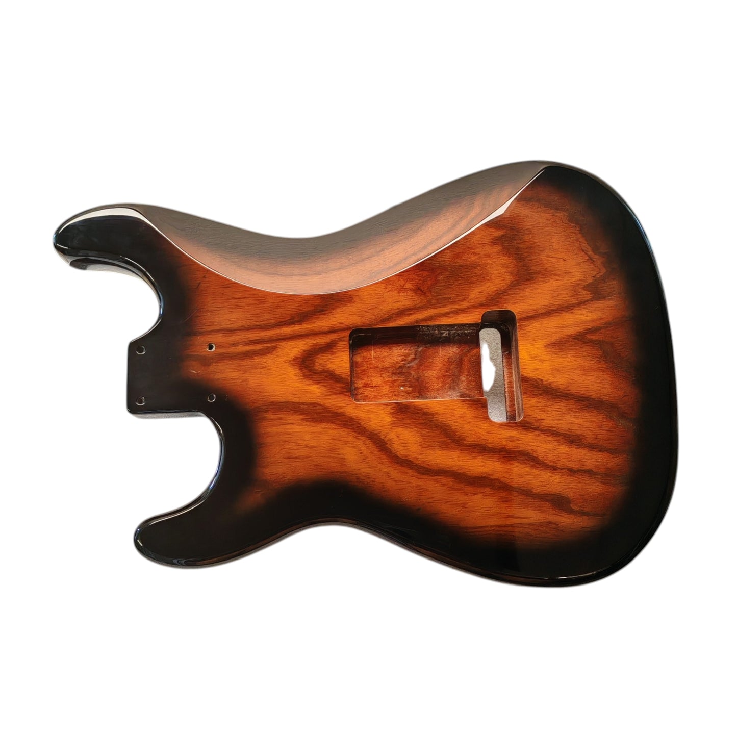 Amber to Clear Burst Roasted Swamp Ash S-Style body