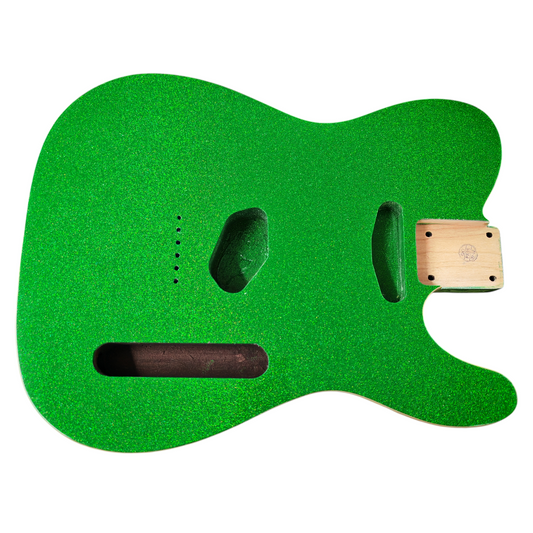 Green Sparkle T-Style body - Double cream binding
