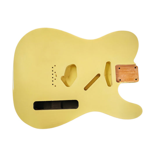 Vintage White nitro T-Style alder body with binding – detail