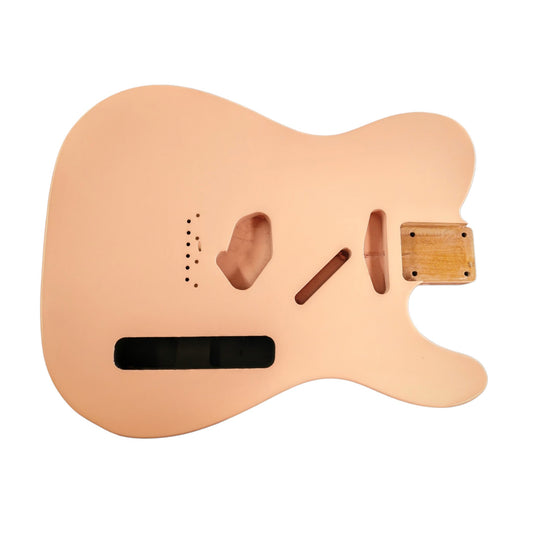 Shell Pink nitro T-Style alder body – detail