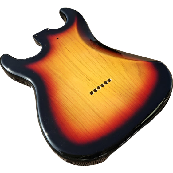 Sunburst (three tone) Nitro Stratocaster body - Hardtail