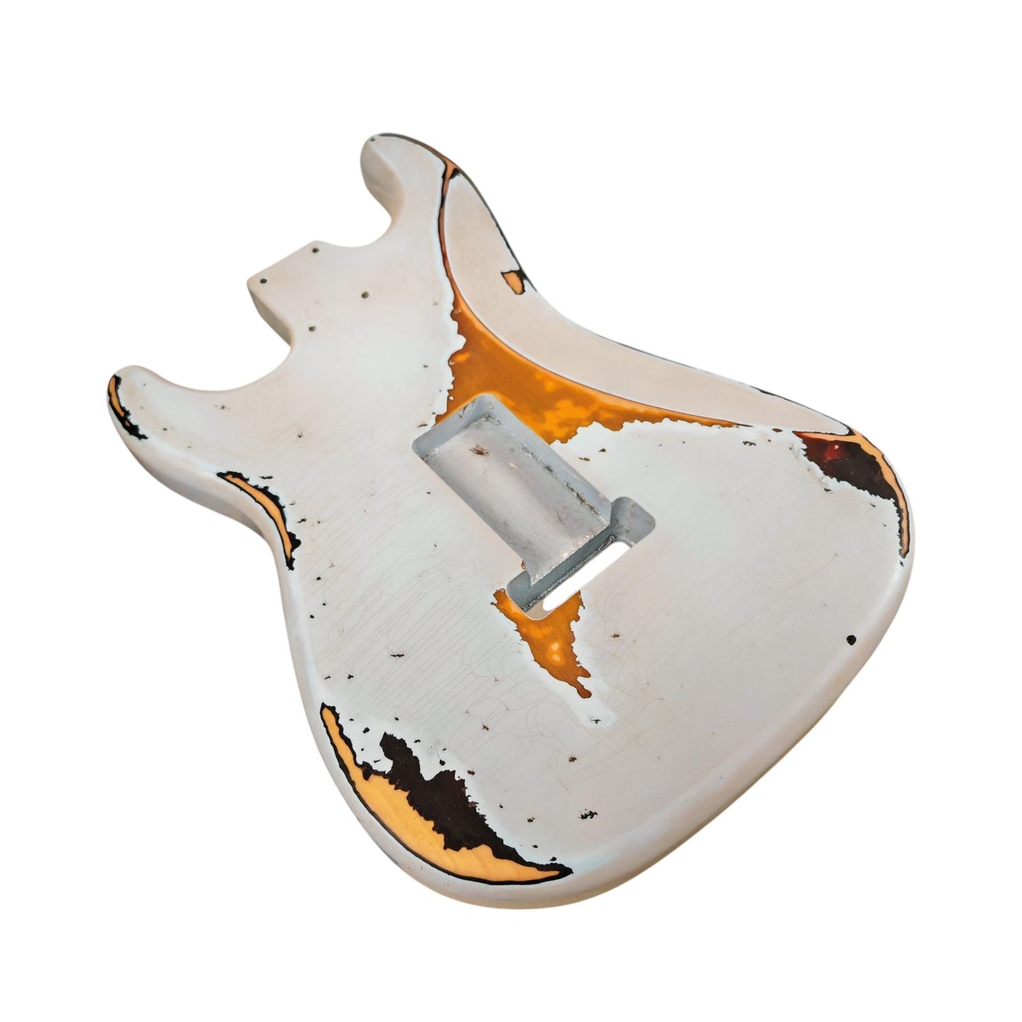 NITRO Relic Sonic Blue over sunburst Alder S-Style guitar body