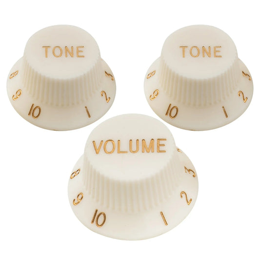 Musiclily Pro metric 18-splines Strat knobs set aged white