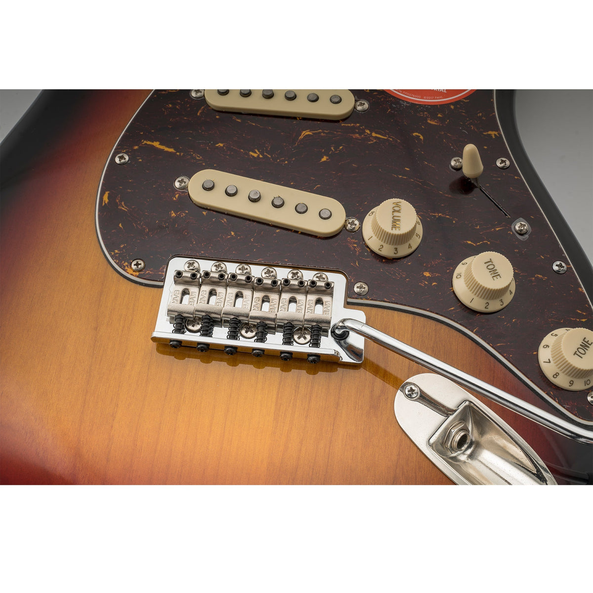 Wilkinson M Series 54mm(2-1/8 inch) String Spacing 6-Screw Vintage Bent Saddle Guitar Tremolo Bridge with Push-In Arm 36mm Block for Strat Style Electric Guitar