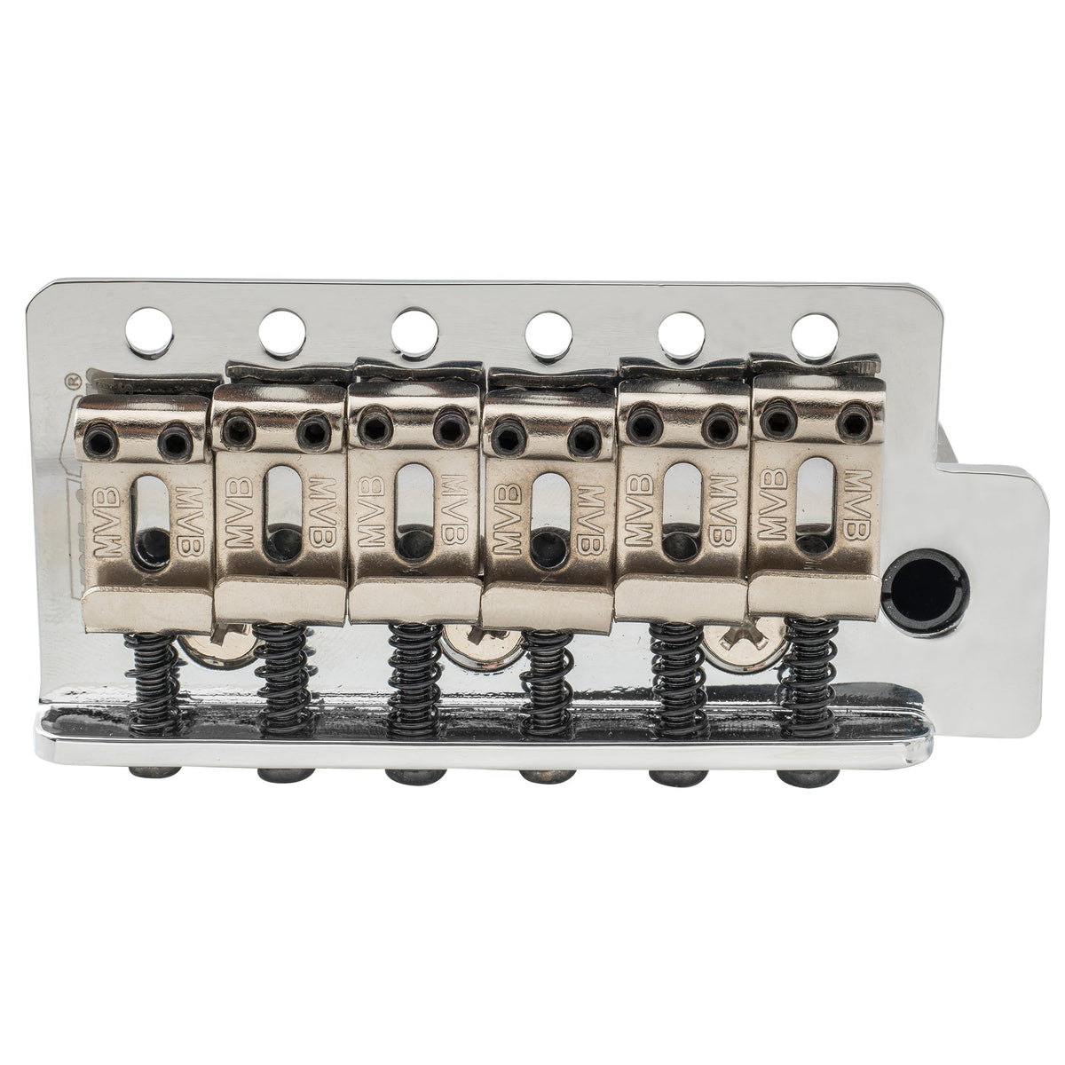 Wilkinson M Series 54mm(2-1/8 inch) String Spacing 6-Screw Vintage Bent Saddle Guitar Tremolo Bridge with Push-In Arm 36mm Block for Strat Style Electric Guitar