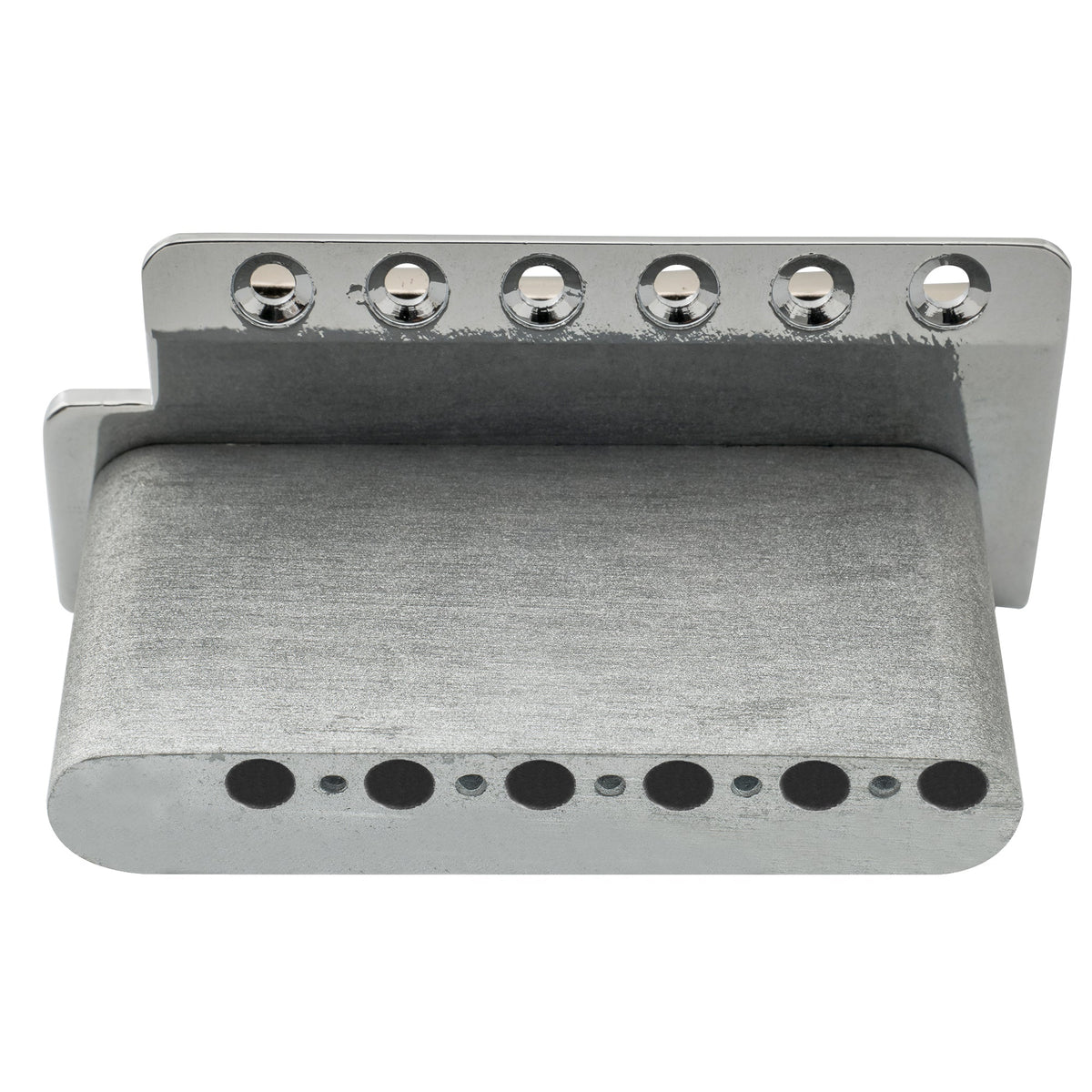 Wilkinson M Series 54mm(2-1/8 inch) String Spacing 6-Screw Vintage Bent Saddle Guitar Tremolo Bridge with Push-In Arm 36mm Block for Strat Style Electric Guitar