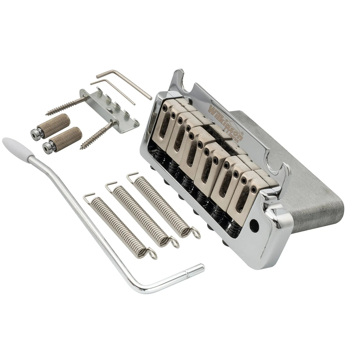 Wilkinson M Series 52.5mm(2-1/16 inch) Full Block ST Guitar Tremolo Bridge Pop-in Arm 2-Point for American Standard or Professional Fender Strat Style Electric Guitar