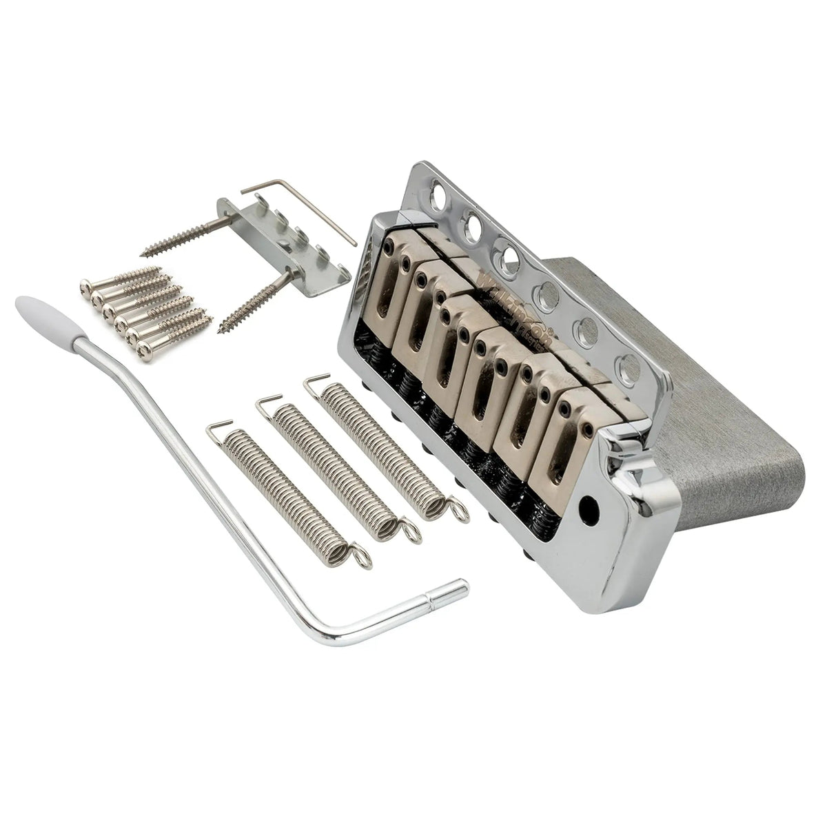 Wilkinson M Series 6-skrutková tremolo kobylka ST 52,5 mm (2-1/16") s plným blokom a zasúvacou pákou pre Strat s úzkou americkou vintage roztečou