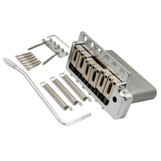 Wilkinson M Series 52.5mm(2-1/16 inch) Full Block ST Guitar Tremolo Bridge Pop-in Arm Six Screws for American Vintage Narrow Spacing Strat Style Electric Guitar