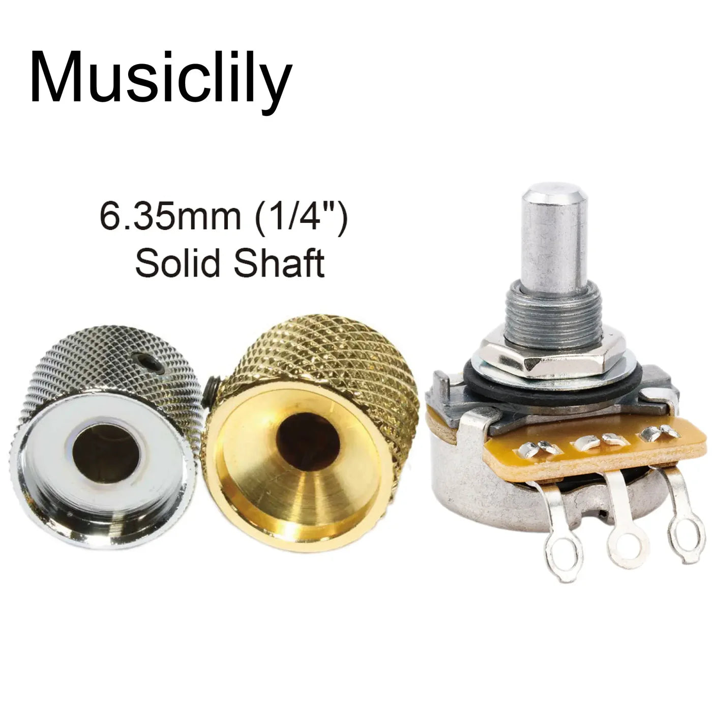 CTS 450G A250K Pot Brass Solid Short Shaft 1/4 Inch 10% Audio Taper Potentiometer for Electric Guitar Bass