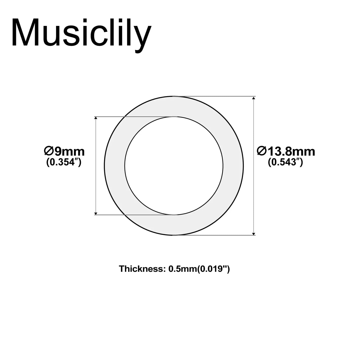 Musiclily Pro M9 Pots Mounting Hex Nuts/ Flat Washers Set for Metric Potentiometers and Output Jack Sockets