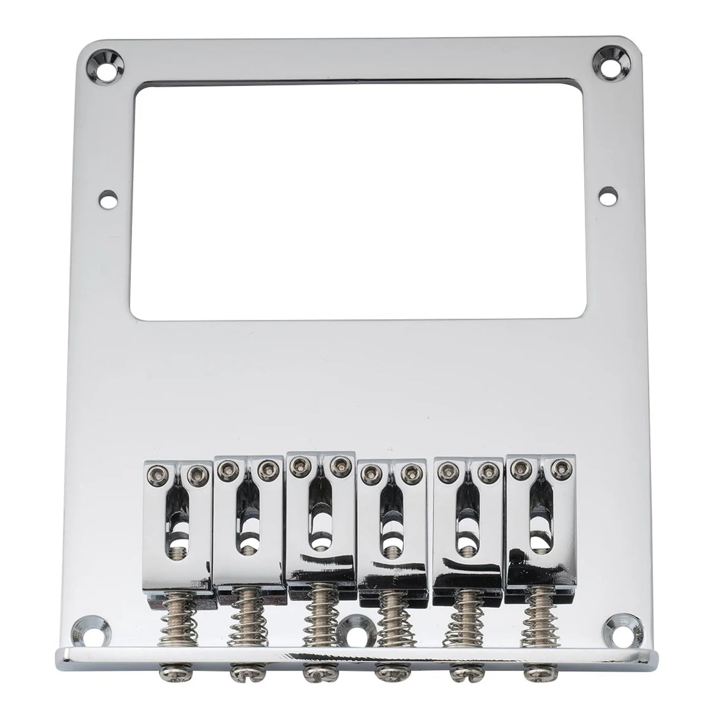Musiclily Pro 54mm Modern Humbucker Guitar Bridge with Zinc Alloy 6-Saddle and Steel Plate for Tele Style Electric Guitar