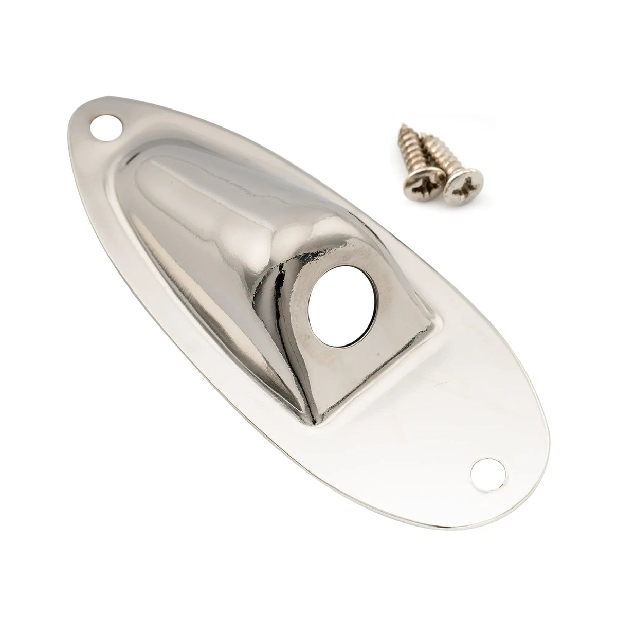 Musiclily Pro Steel Boat Shape Jack Socket Plate 10mm Hole for Strat Style Electric Guitar