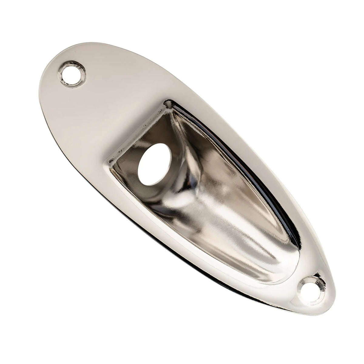 Musiclily Pro Steel Boat Shape Jack Socket Plate 10mm Hole for Strat Style Electric Guitar
