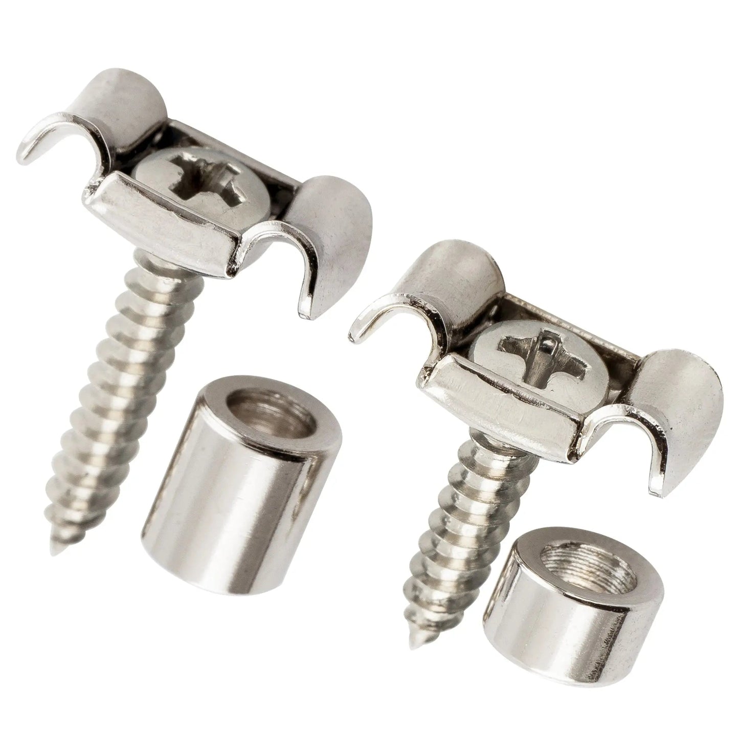 Musiclily Pro Steel Vintage Butterfly String Retainer - Nickel, Set of 2