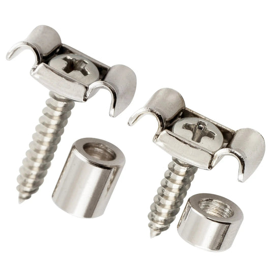 Musiclily Pro Steel Vintage Butterfly String Retainer - Nickel, Set of 2