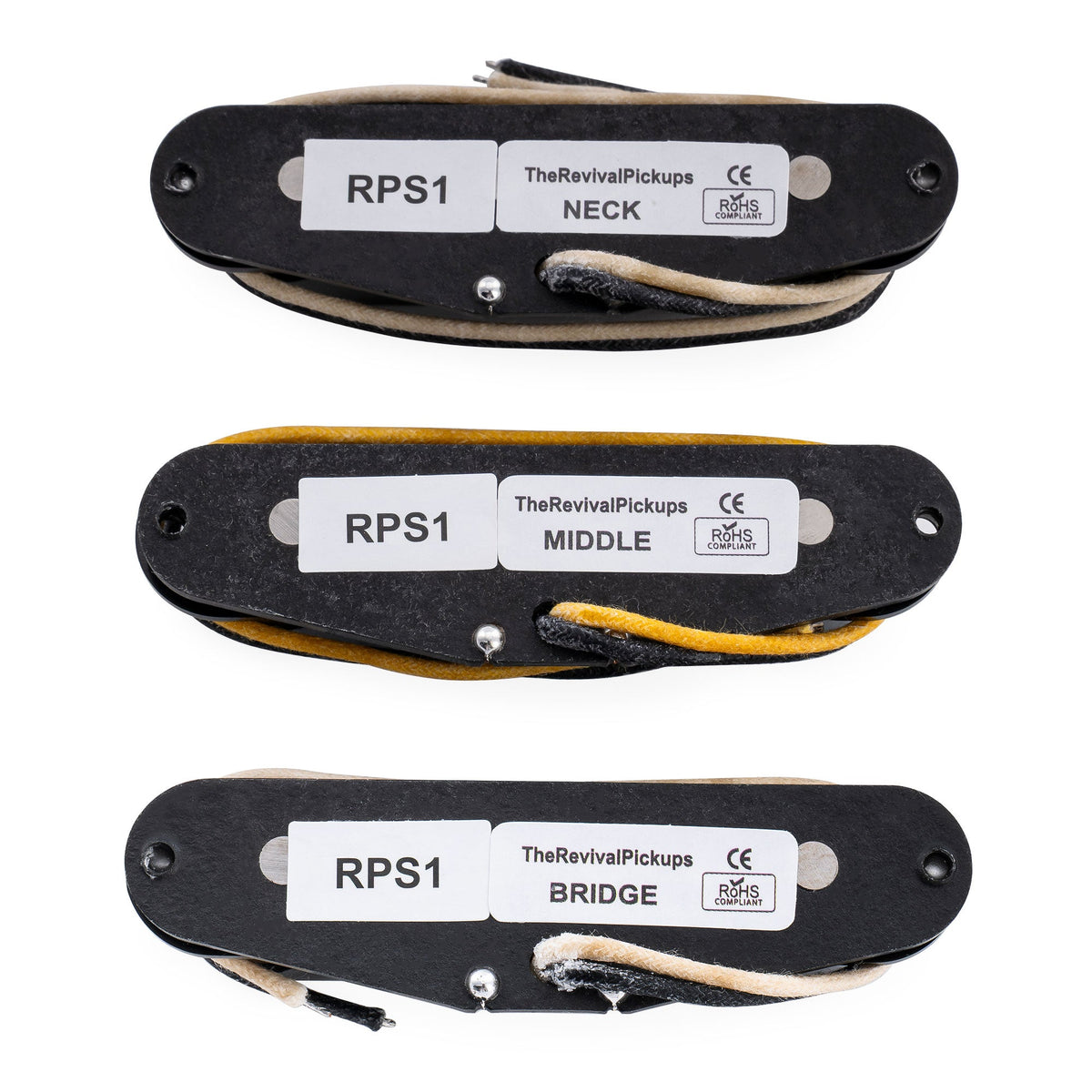 The Revival Pickups RPS1 Vintage Classic Alnico 5/Alnico 3 Single Coil Neck Middle Bridge Pickups Set for Strat Style Electric Guitar