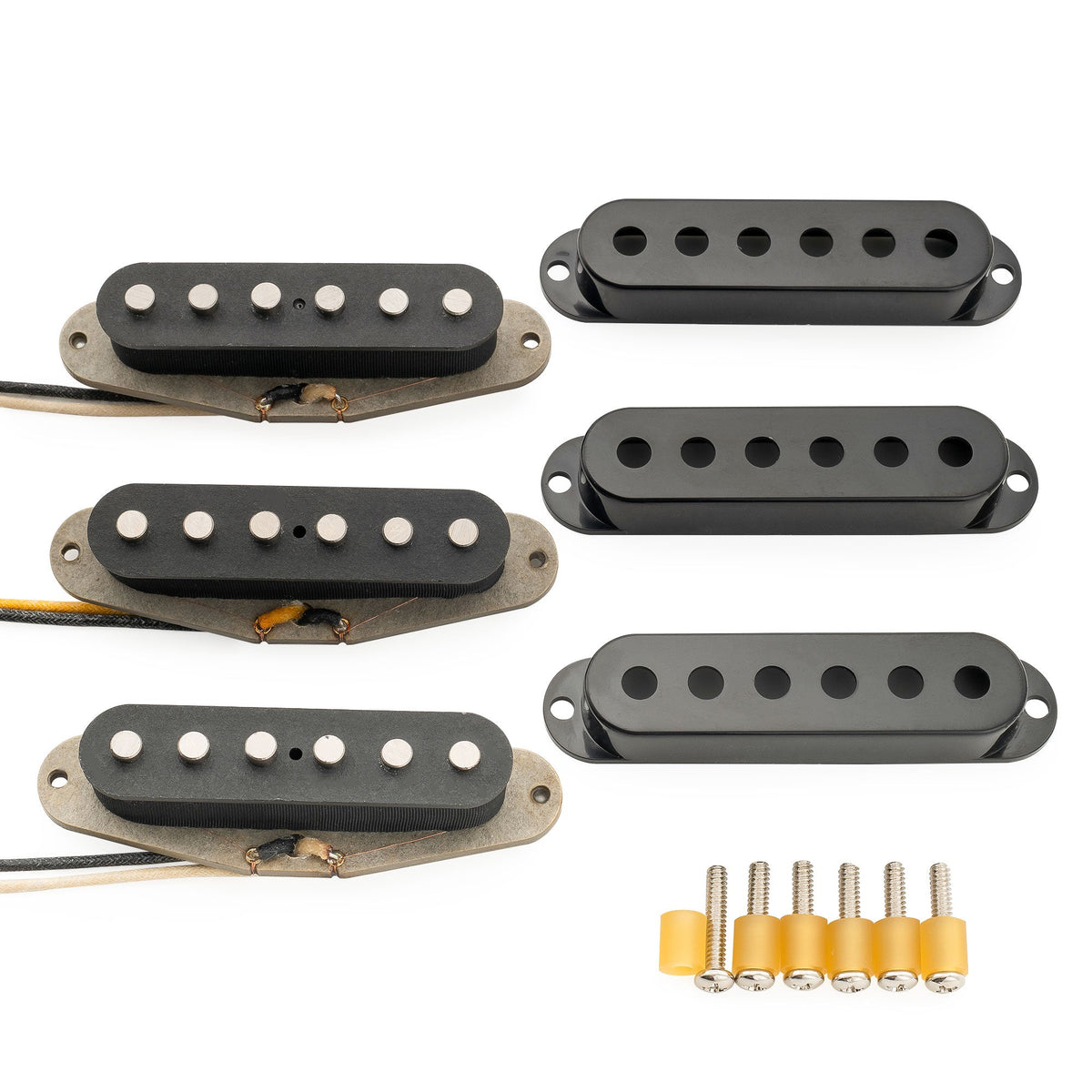The Revival Pickups RPS6 Jimi Hendrix Vintage Style Alnico 5 Single Coil Neck Middle Bridge Pickups Set for Strat Style Electric Guitar