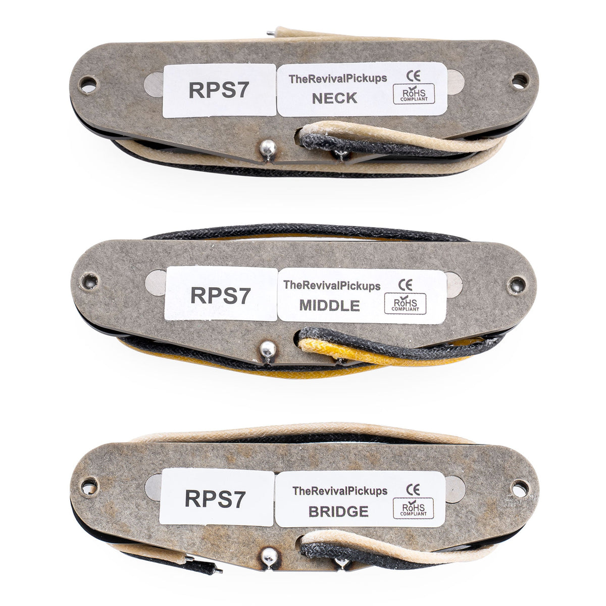 The Revival Pickups RPS7 John Mayer sada vintage single-coil snímačov Alnico 5/Alnico 3 (krk, stred, kobylka) pre gitary Strat