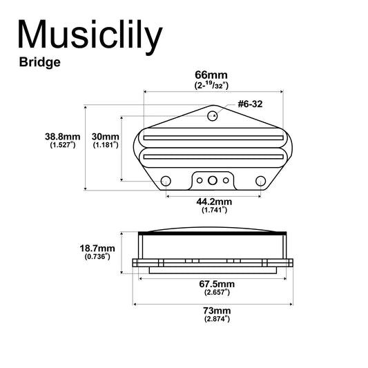 Artec TRA73 Alnico 5 Rail Blade Humbucker Bridge Pickup 12K for Tele Style Electric Guitar