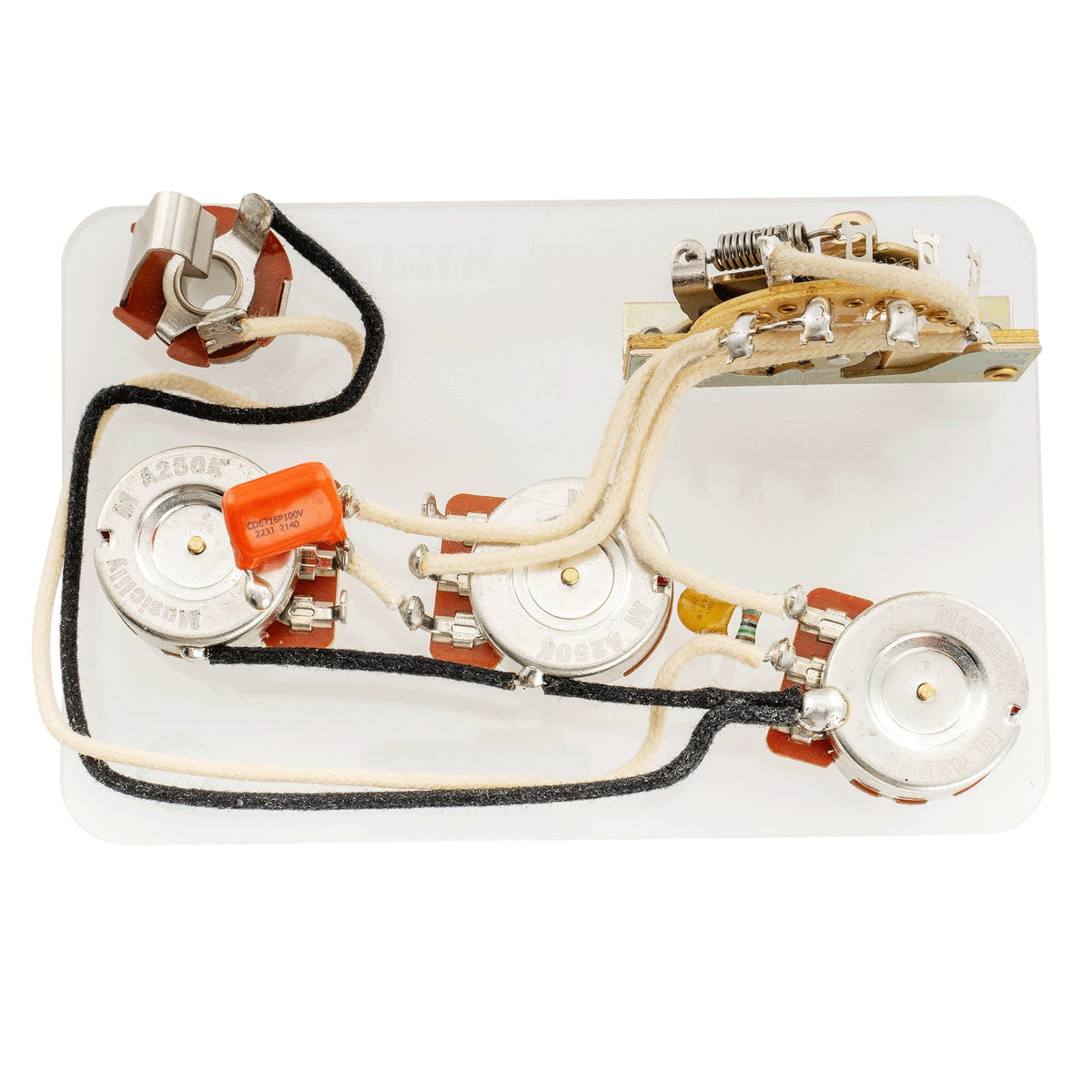 Musiclily Pro Electric Guitar Pre-wired Wiring Harness Upgrade for American Style ST SSS with 5-Way Switch and 3A Pots