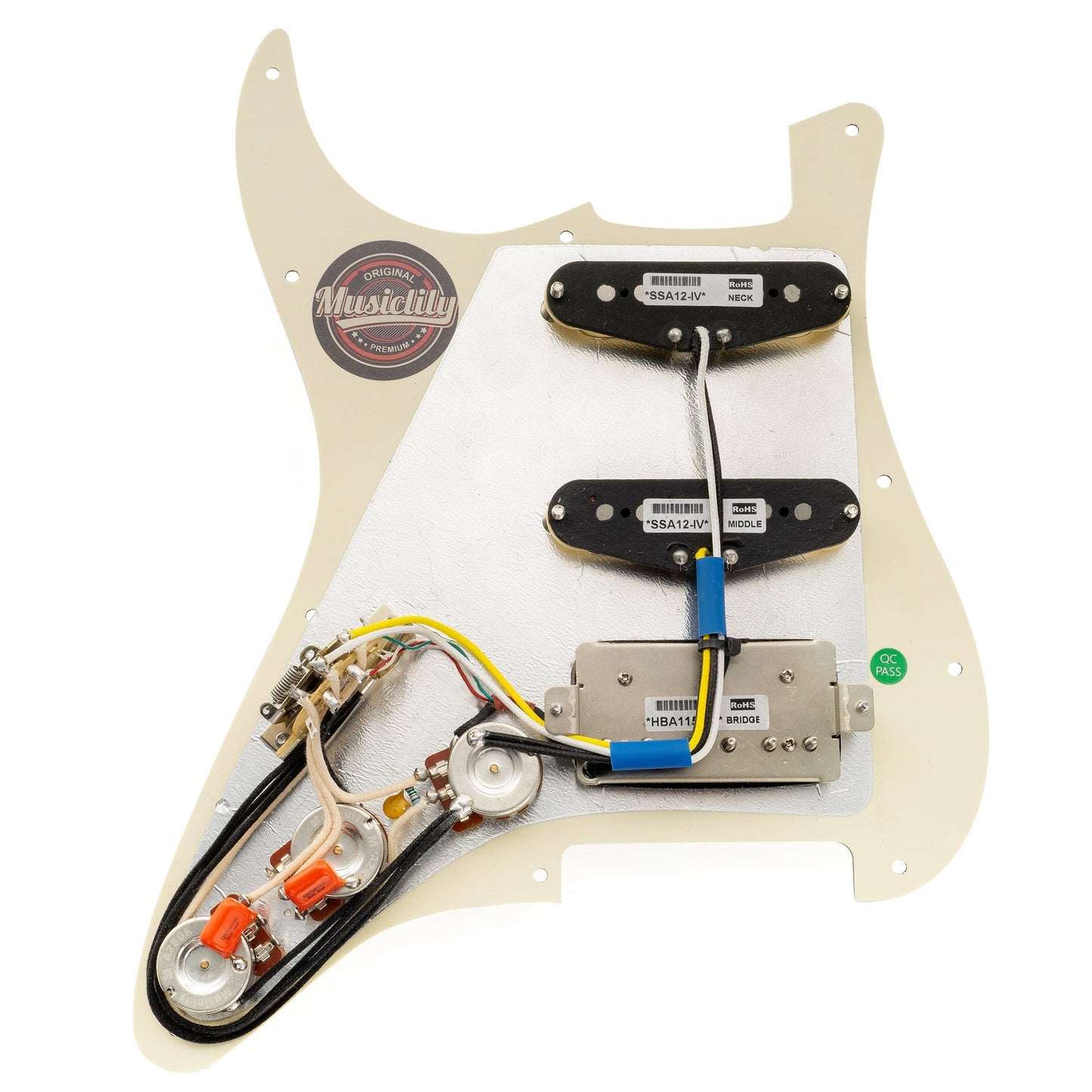Pre-wired HSS Pickguard - pickup detail