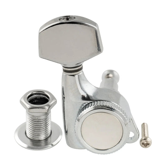 Musiclily Pro R18T 6-in-line 18:1 Ratio Full Sealed Locking Tuners with Hex Button 45 Degree Screw for Strat/Tele