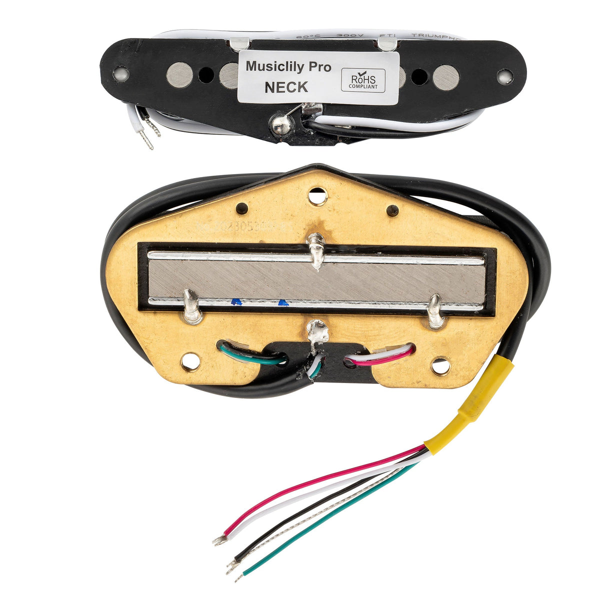 Musiclily Pro TL-DPHA Alnico 5 Single Coil Pickup and Rail Blade Single Coil Sized Humbucker Neck Bridge Pickups Set 8.2K/13.2K High Output for Tele Style Electric Guitar