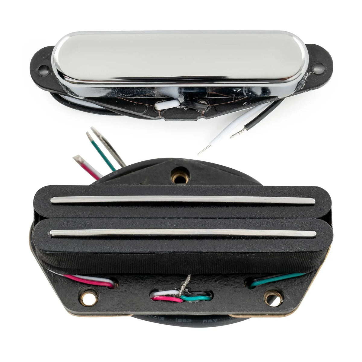 Musiclily Pro TL-DPHA Alnico 5 Single Coil Pickup and Rail Blade Single Coil Sized Humbucker Neck Bridge Pickups Set 8.2K/13.2K High Output for Tele Style Electric Guitar