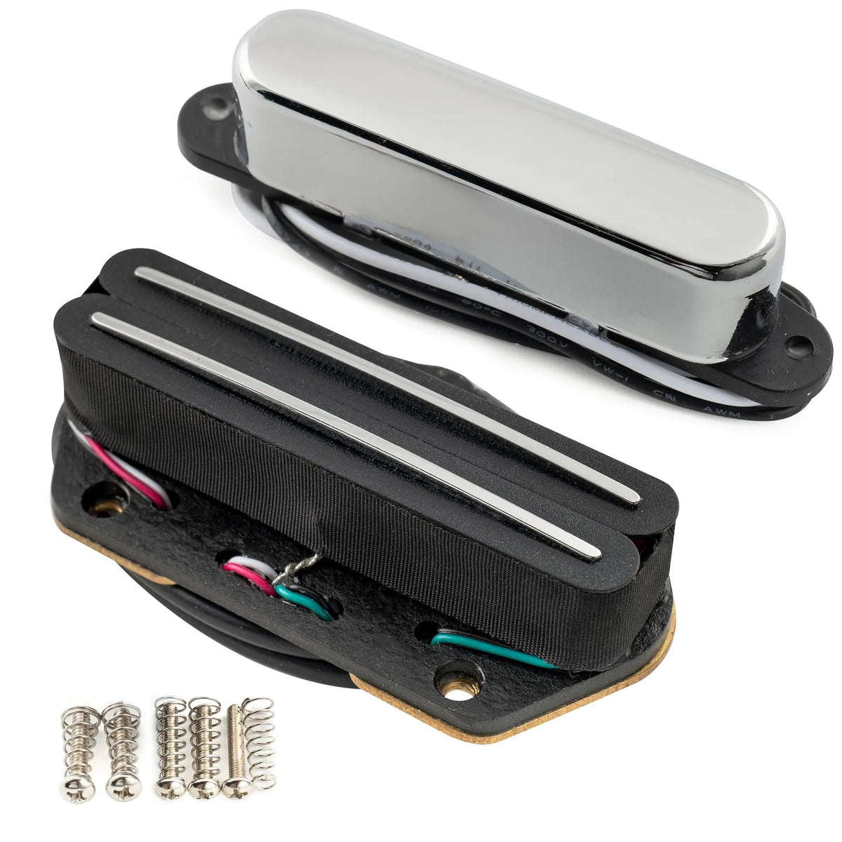 Musiclily Pro TL-DPHA Alnico 5 Single Coil Pickup and Rail Blade Single Coil Sized Humbucker Neck Bridge Pickups Set 8.2K/13.2K High Output for Tele Style Electric Guitar