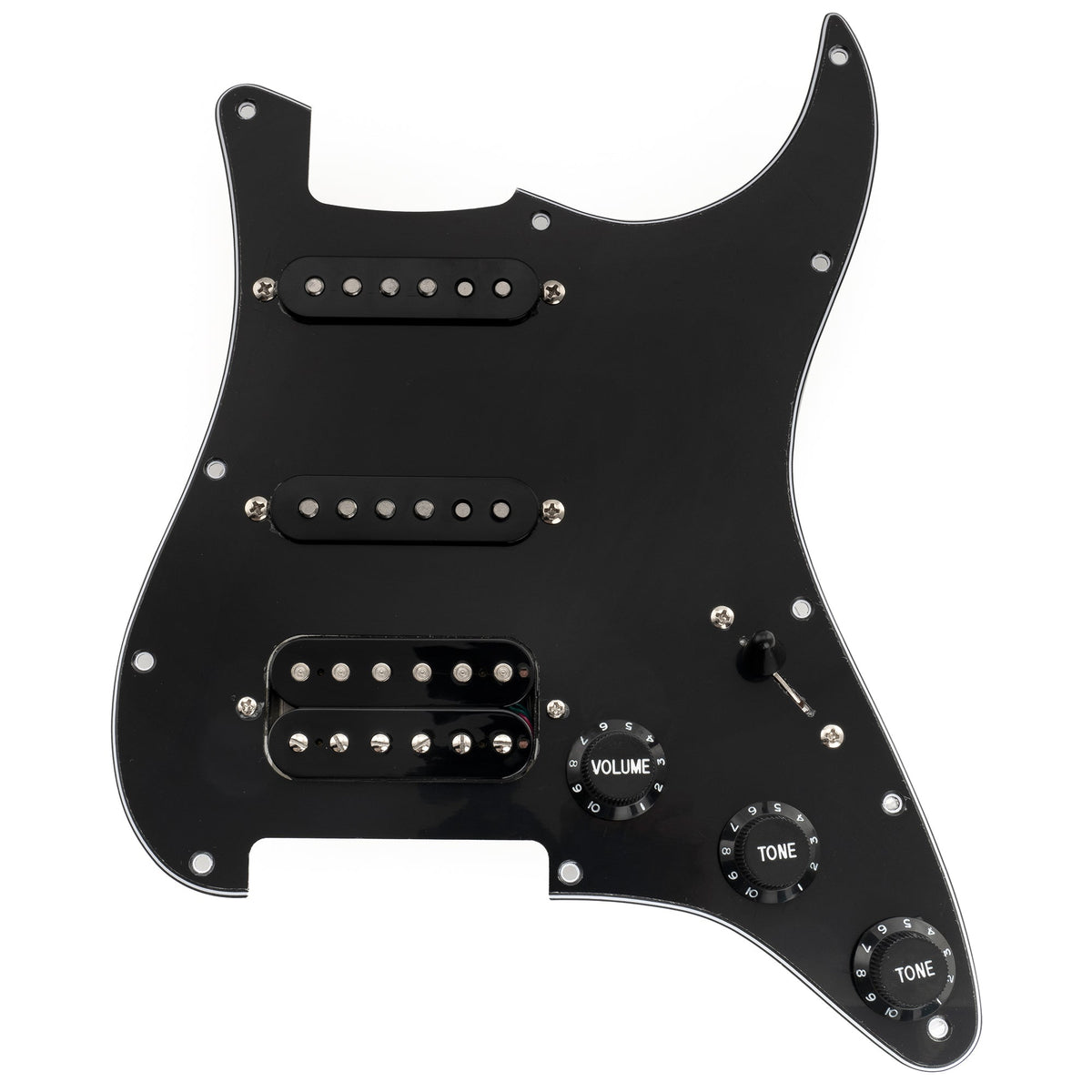 Musiclily Pro-SE ST-HSS-60SE pre-wired pickguard 3ply black
