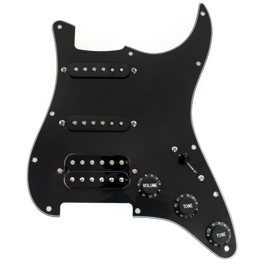 Musiclily Pro-SE ST-HSS-60SE pre-wired pickguard 3ply black
