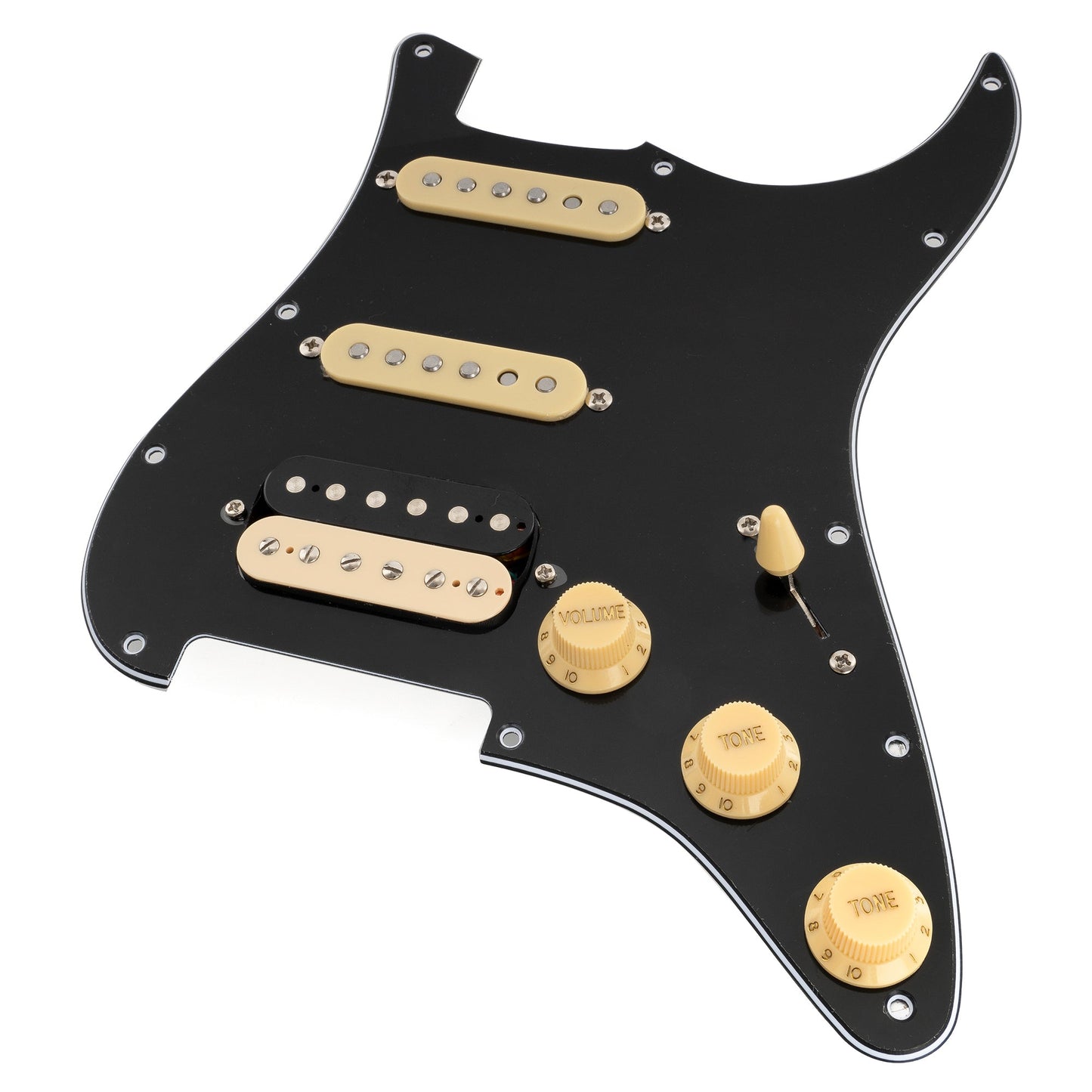 Pre-wired Pickguard Black Zebra - wiring detail