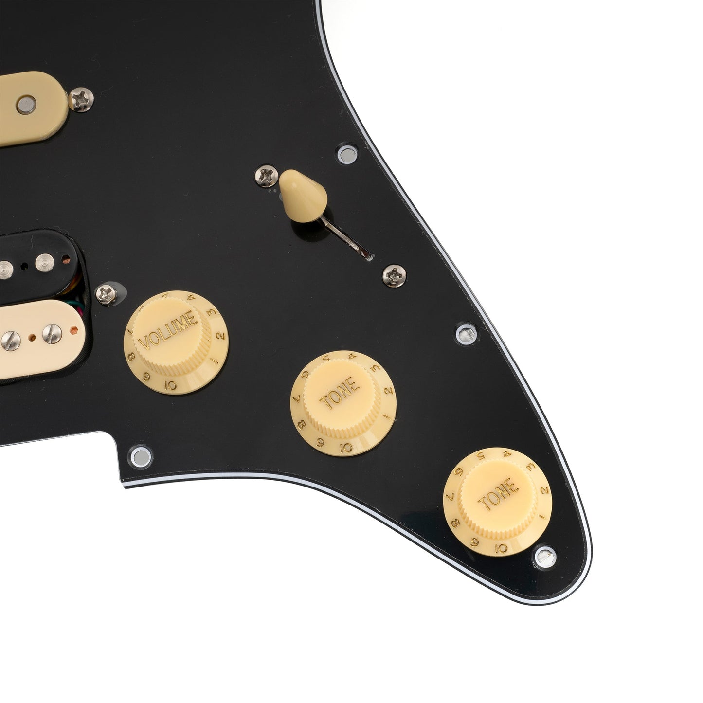 Pre-wired Pickguard Black Zebra - back view