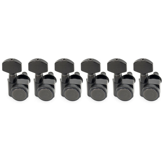 R18K-07 Locking Tuners 6-in-Line Hex Button Black