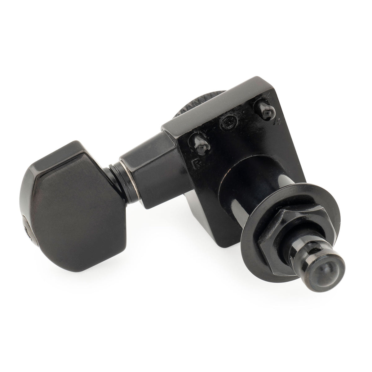 Musiclily Pro R18K-07 6-in-line 18:1 Ratio 2-Pin Full Sealed Locking Machine Heads Tuners Tuning Pegs Keys with Hex Button for Fender Strat Tele Style Electric Guitar