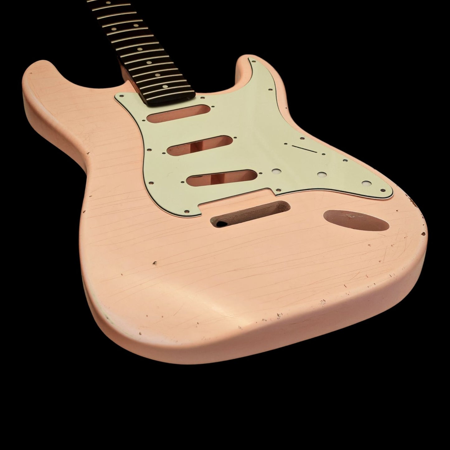 Relic NITRO faded shell pink Gloss Alder S-Style guitar body