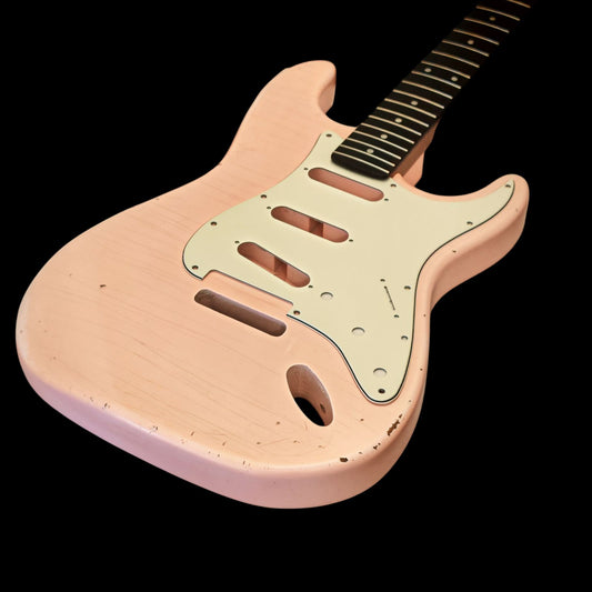 Relic NITRO faded shell pink Gloss Alder S-Style guitar body