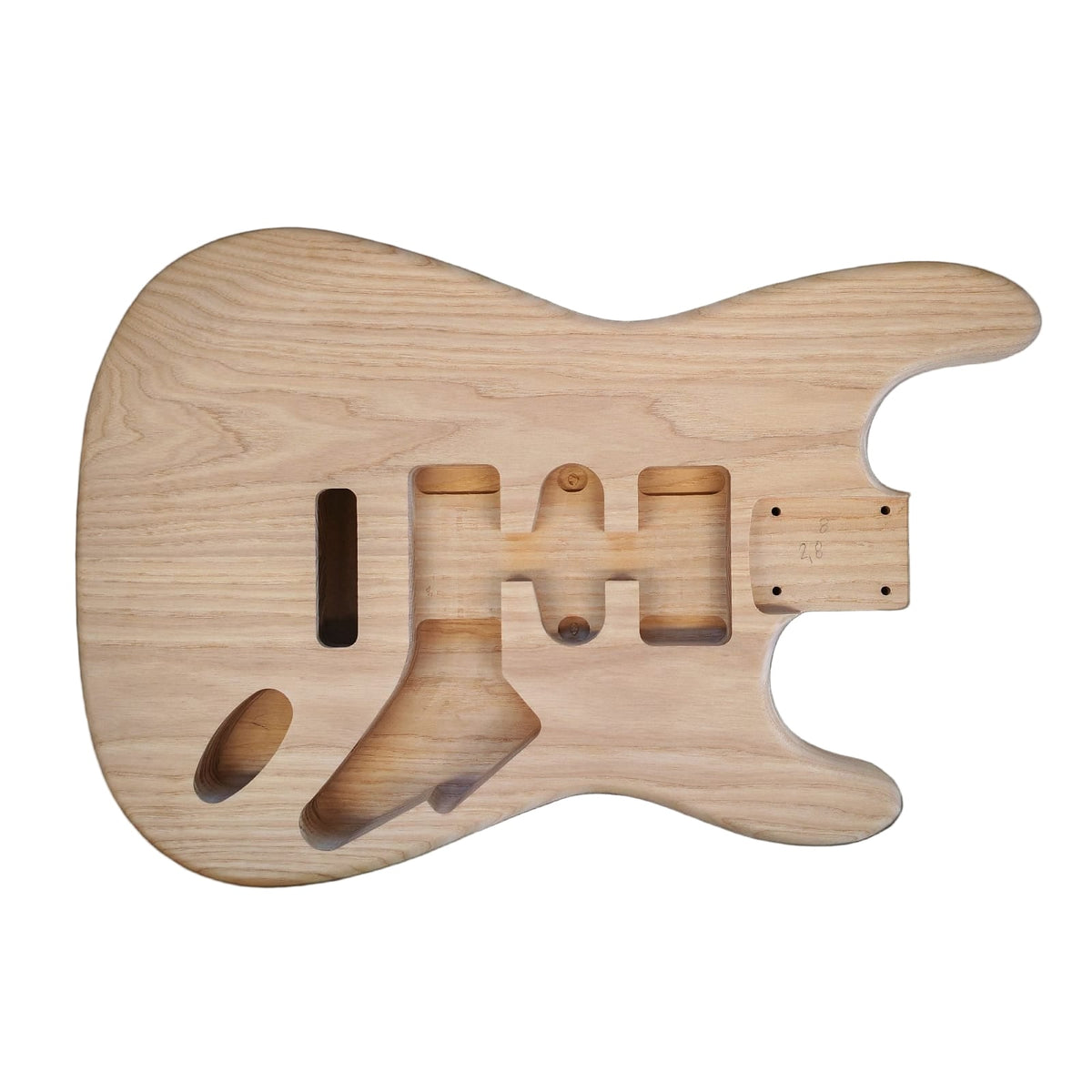 Unfinished Ash S-Style Guitar Body - standard