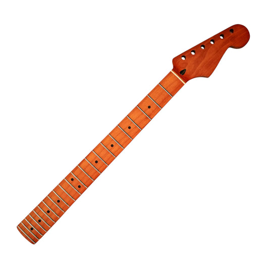 Strat neck Roasted flame maple with maple fretboard (Satin)