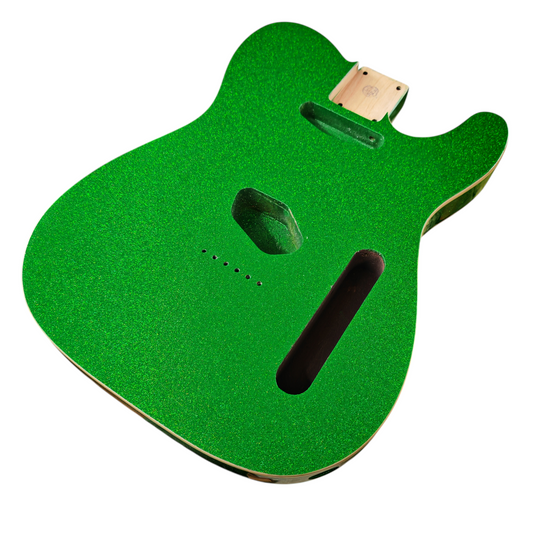 Green Sparkle Telecaster body - Double cream binding