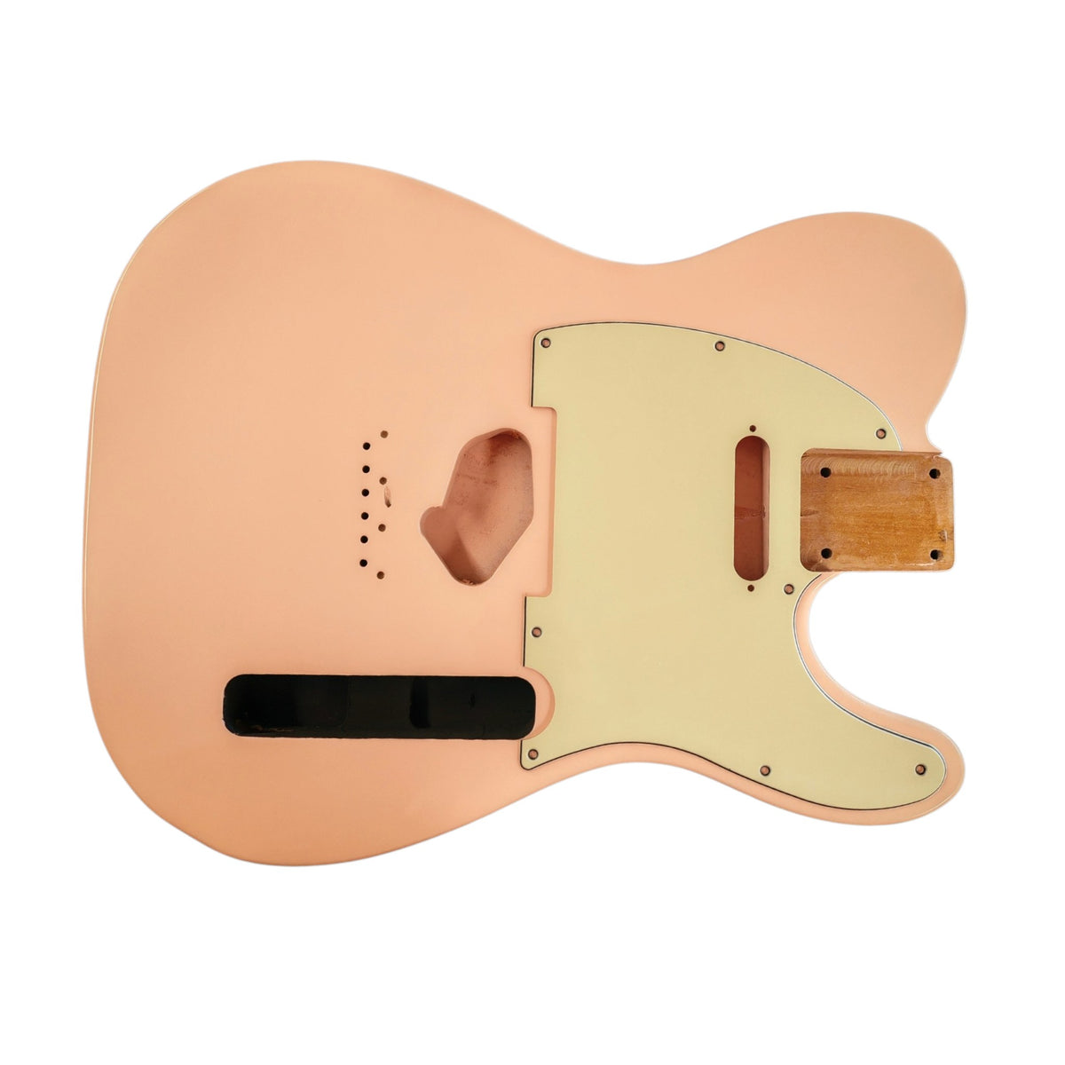 Vintage Shell Pink nitro gloss T-Style guitar body, 2-piece alder