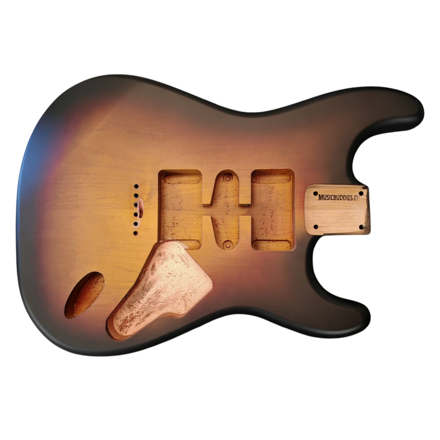 Sunburst (Three tone) Satin Nitro S-Style body Hardtail - HSH