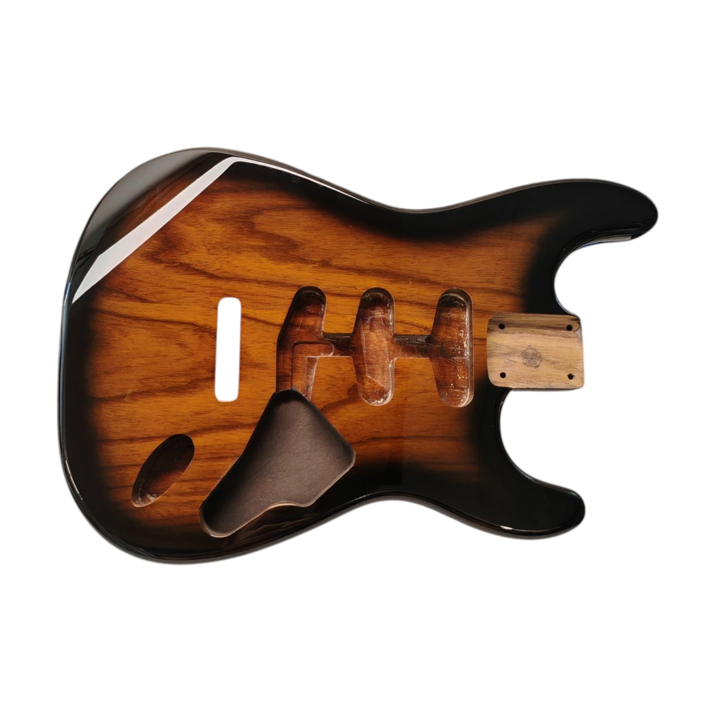 Amber to Clear Burst Roasted Swamp Ash S-Style body