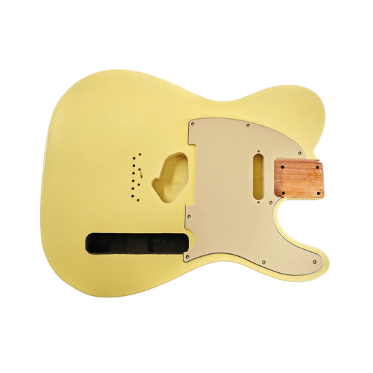 Vintage White nitro gloss T-Style guitar body, 2-piece alder