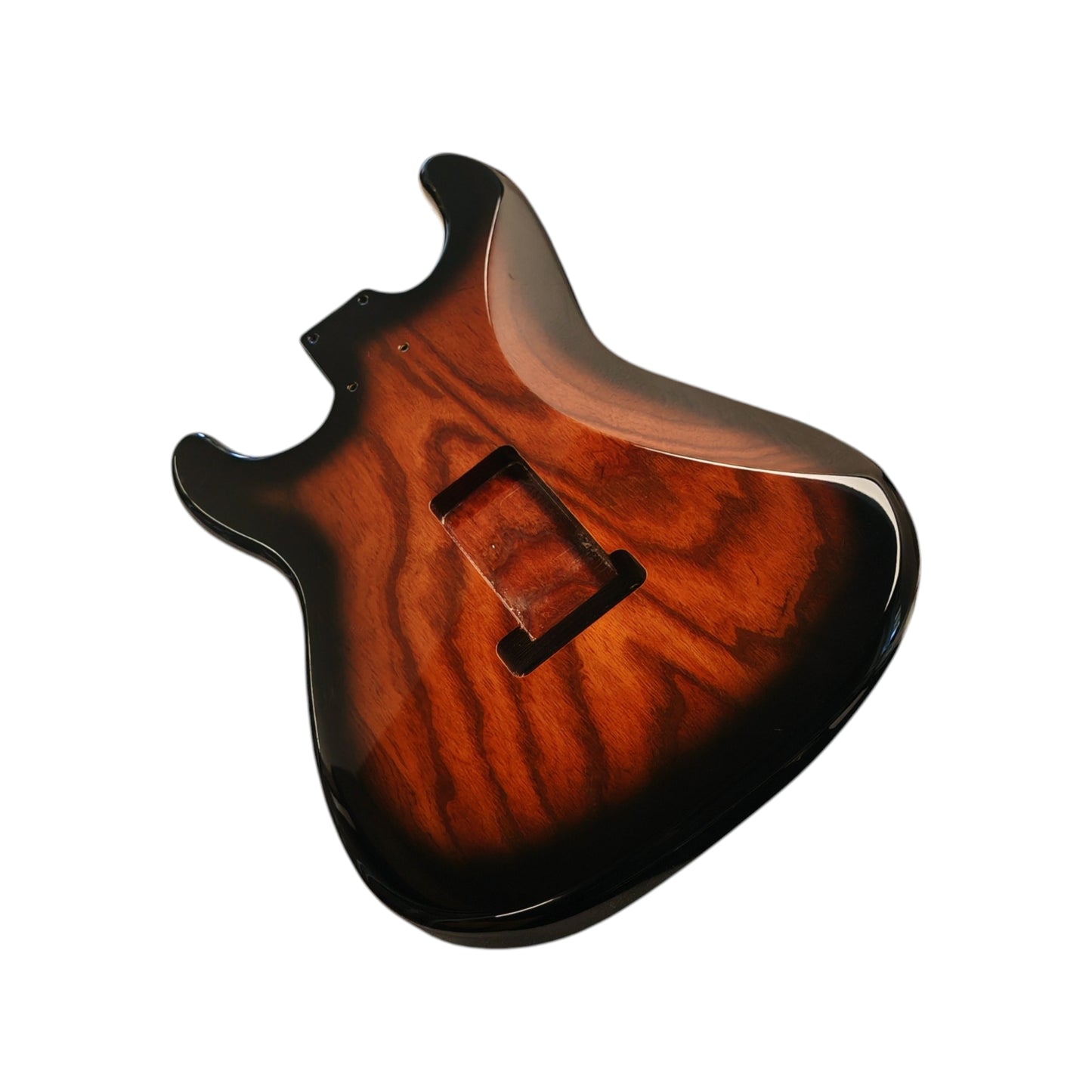 Amber to Clear Burst Roasted Swamp Ash S-Style body